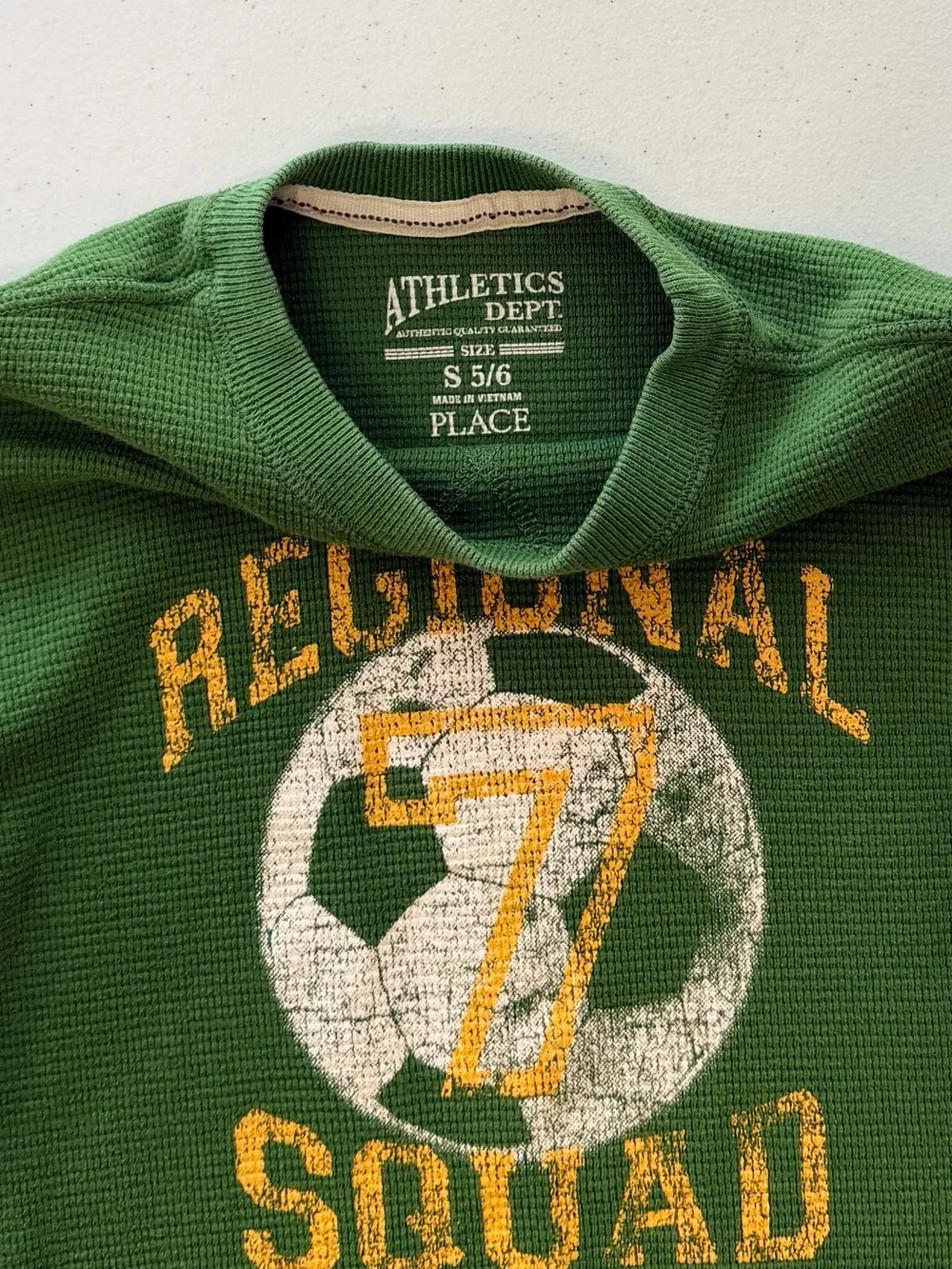 The Children's Place Green Waffle-Knit 'Regional Squad' Long Sleeve Tee